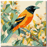 Water painting bird - paint by numbers